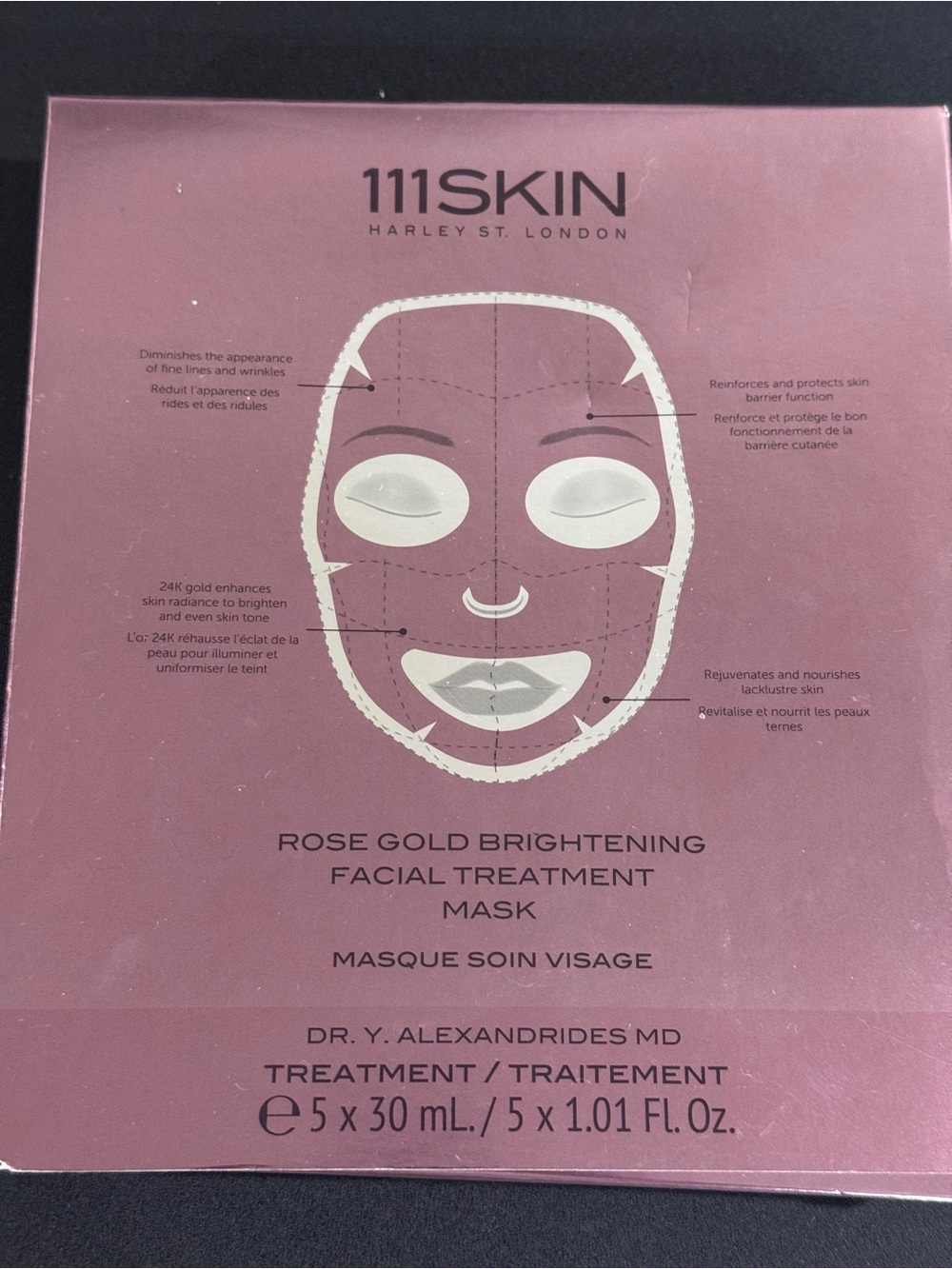 111SKIN Rose Gold Brightening Facial Treatment Mask (5)- Rose Gold